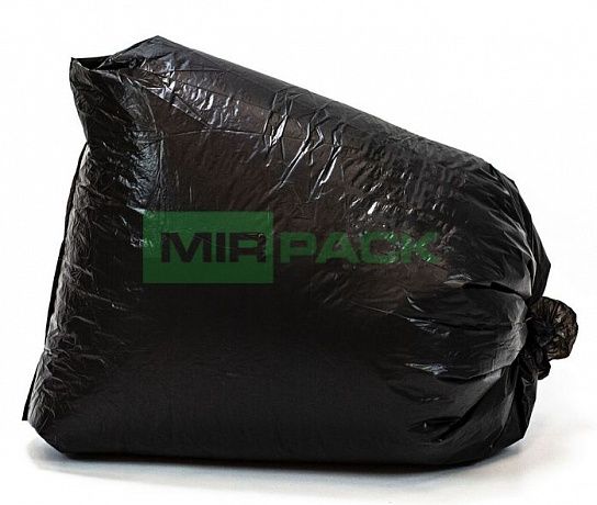 Мешки для мусора 120 литров, 40 мкм, в пачках 200 шт. черные, - 2х слойные - Вид 5