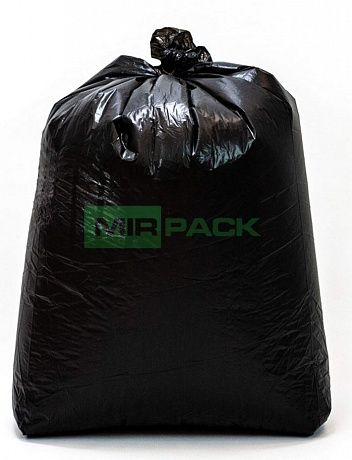 Мешки для мусора 120 л, 50 мкм, ПВД, черные, в пачках 200 шт. 2х слойные - Вид 1