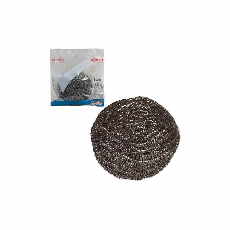 Металлическая губка VILEDA Professional Инокс, для стойких загрязнений, нержавеющая сталь, вес 40 - Вид 1